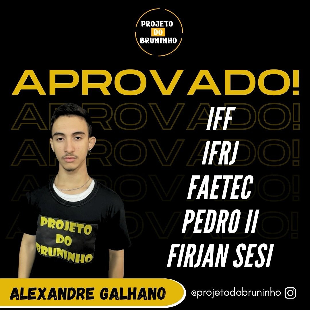 Aprovado do Projeto do Bruninho